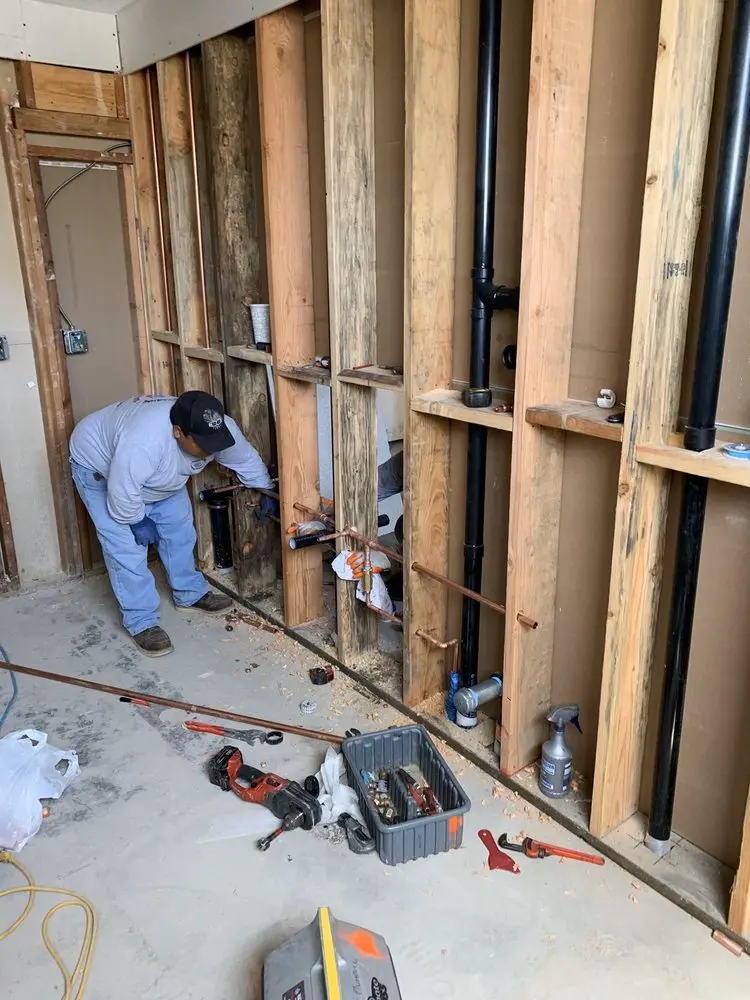 Commercial rough-in plumbing for Water Heater Replacement in Wholesale District